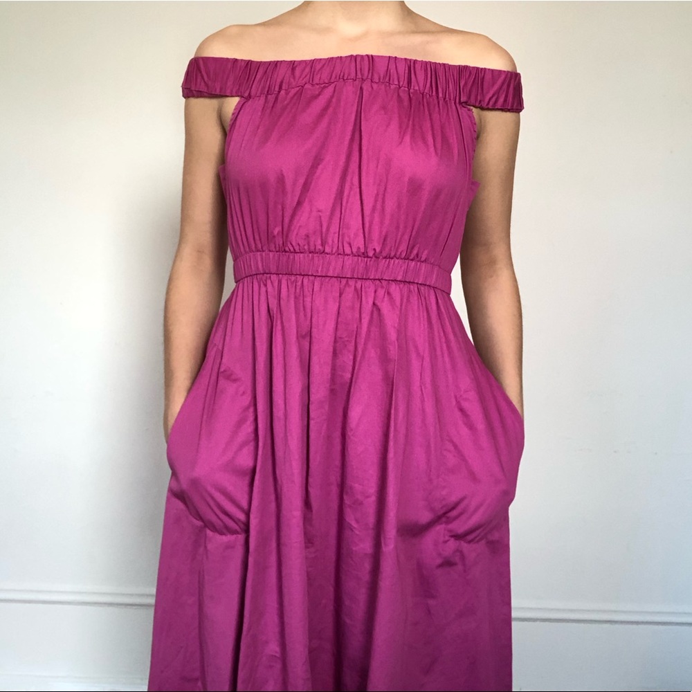 Anthropologie maeve purple off-the-shoulder dress